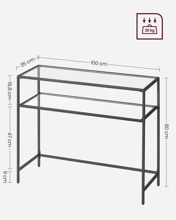 Konsollbord, 100x35x80 cm, Svart