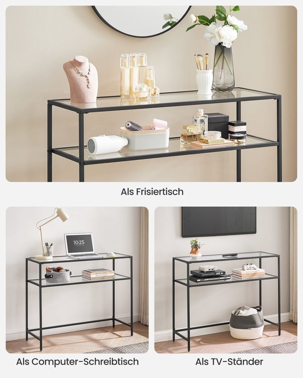 Konsollbord, 100x35x80 cm, Svart