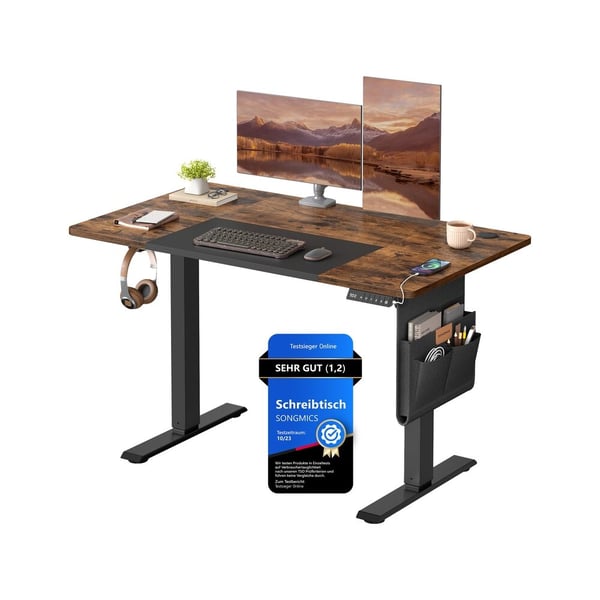 Elektrisk Højdejusterbart Skrivebord, 120x60x72-120 cm, Brun Elektrisk Højdejusterbart Skrivebord, 120x60x72-120 cm, Brun