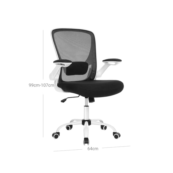 Kontorstol, 66x60x99-107 cm, Sort