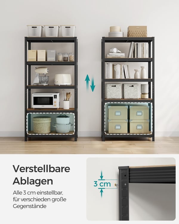 Tungt belastbar hylle, 180x90x40 cm, Brun