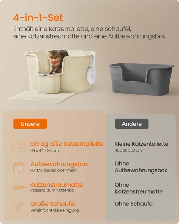 Kattträd, 64x76x33 cm, Beige