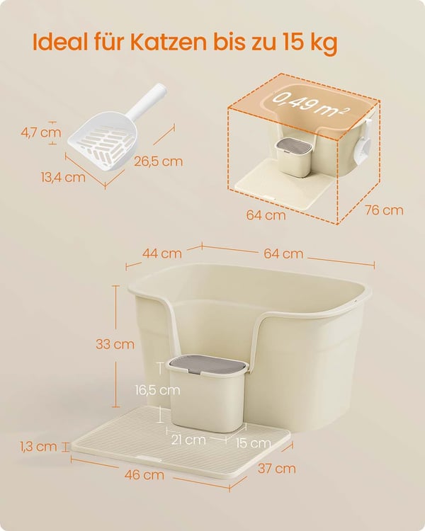 Kattträd, 64x76x33 cm, Beige