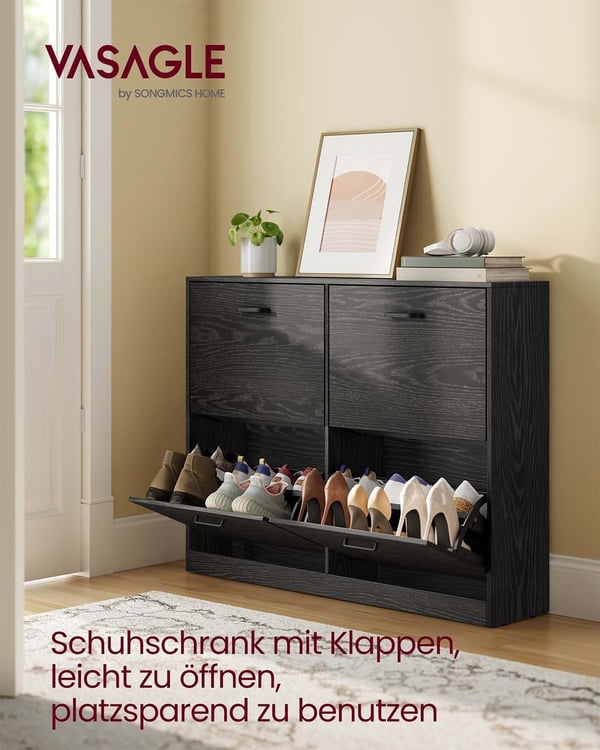 Skoskabinet, 24x105.5x82.7 cm, Sort