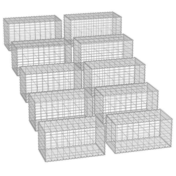 Gabion Kurv, 100x50x50 cm, Sølv