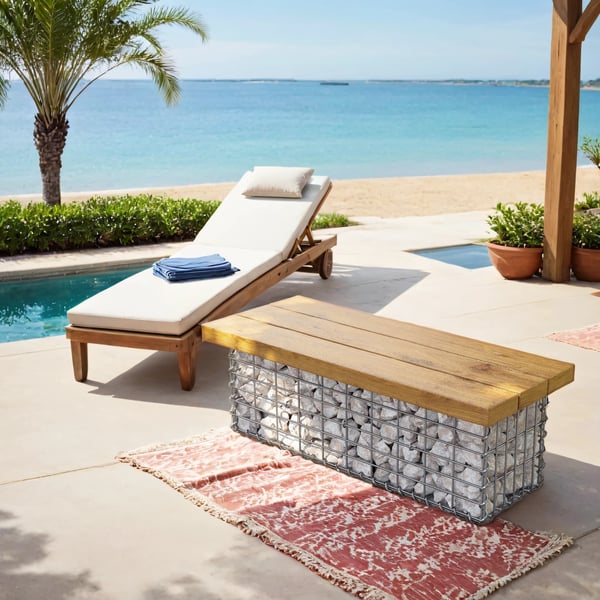 Gabion, 100x30x30 cm, Sølv