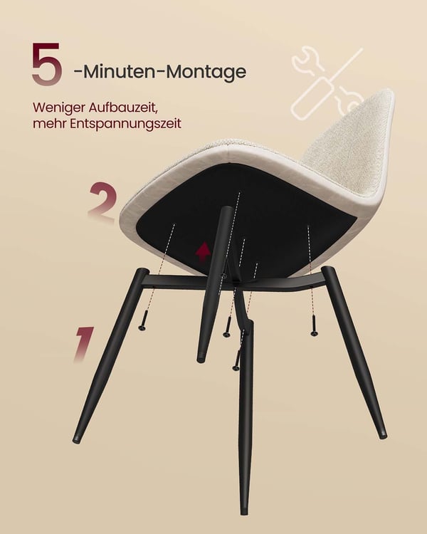 Matstol, 55x43,5x85,5 cm, Krämfärgad