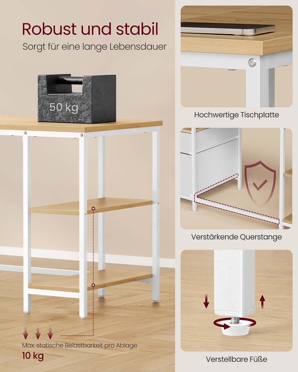 Skrivebord, 140x60x76 cm, Brun