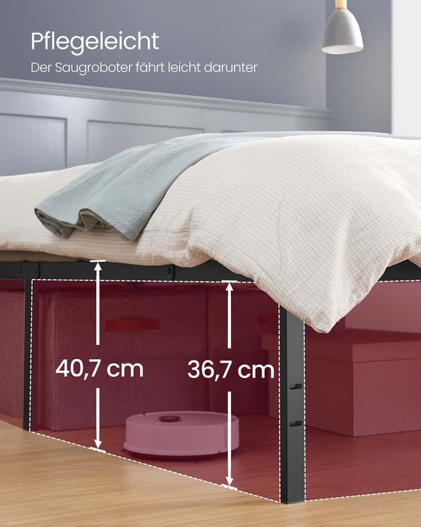 Dobbeltsengramme, 200x90x40,6 cm, Sort