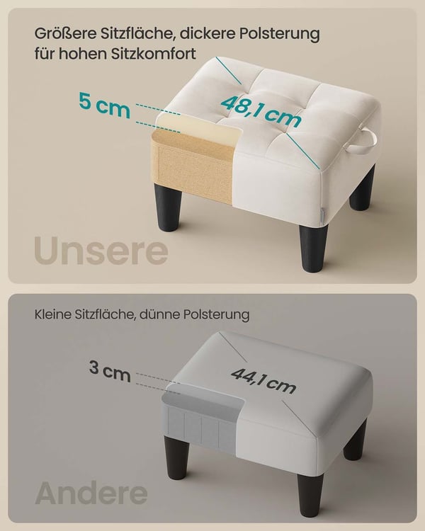 Sittepuff, 40x32x26 cm, Beige