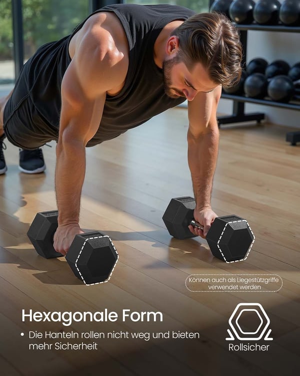 Håndvægtsæt, Hexagon, 31x13,5x11 cm, Sort