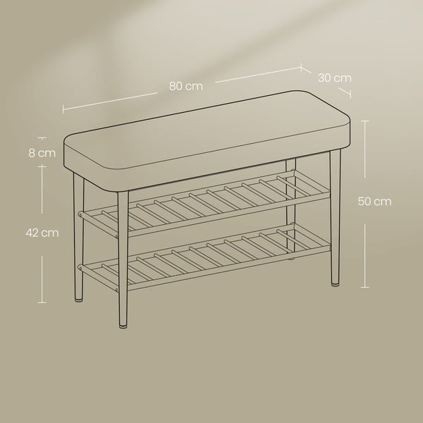 Skobænk, 30x80x50 cm, Grøn