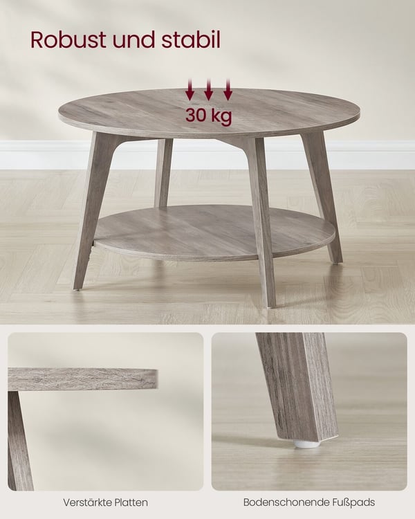Sofabord, 80x45 cm, Greige