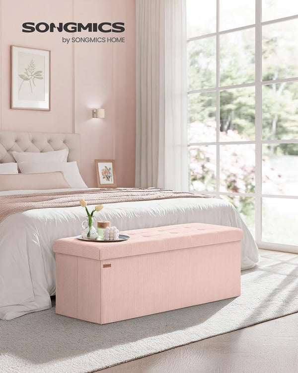 Opbevaringsbænk, 38x76x38 cm, Pink