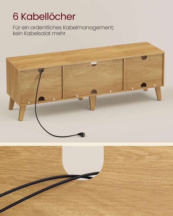 TV-skab, 147x39x50 cm, Lys Eg