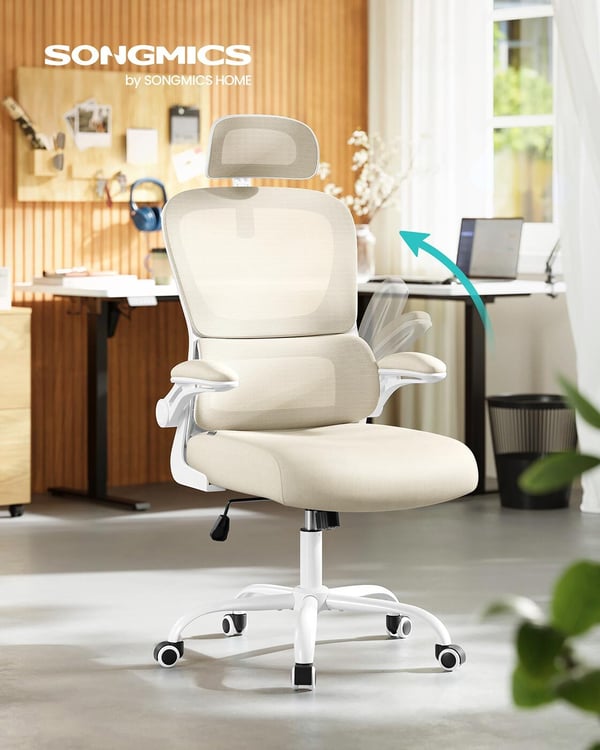 Kontorstol, 64x71,5x116-135 cm, Beige