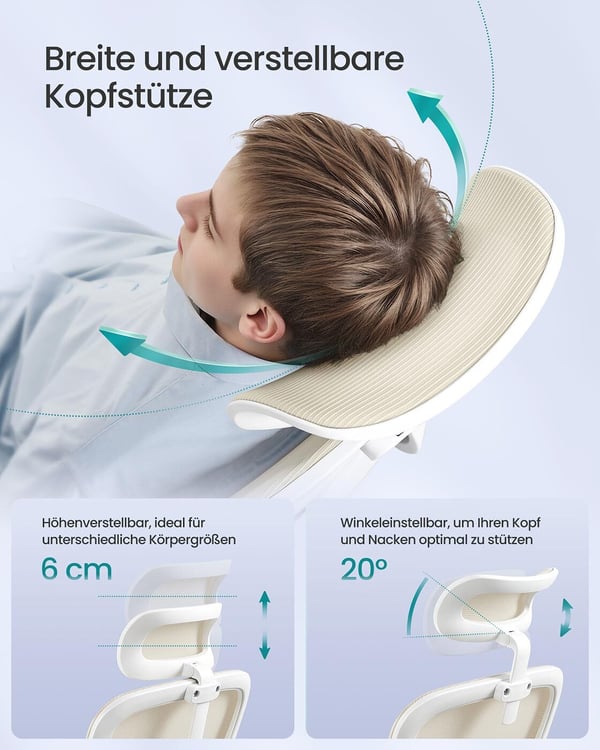 Kontorstol, 64x71,5x116-135 cm, Beige