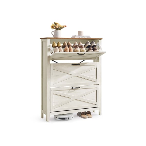 Skoskap, 24x87x123,6 cm, Hvit Skoskap, 24x87x123,6 cm, Hvit