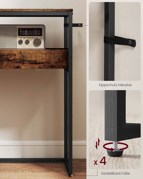 Konsolbord, 24x100x80 cm, Brun