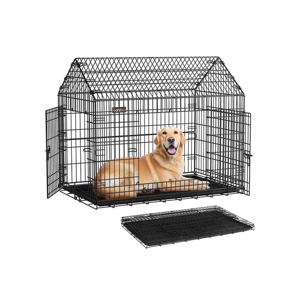 Hundbur, 120x72,5x109 cm, Svart