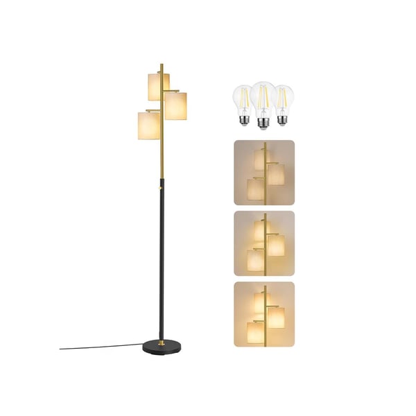 Gulvlampe, 29x29x173 cm, Gull
