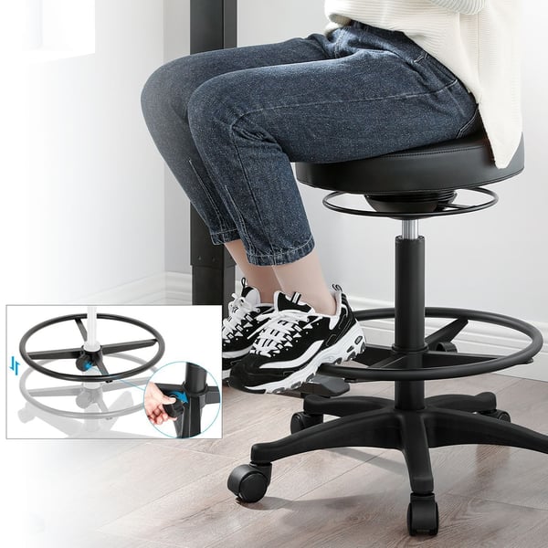 Kontorstol, Ergonomisk arbeidskrakk, 51,5x59,5-81 cm, Svart