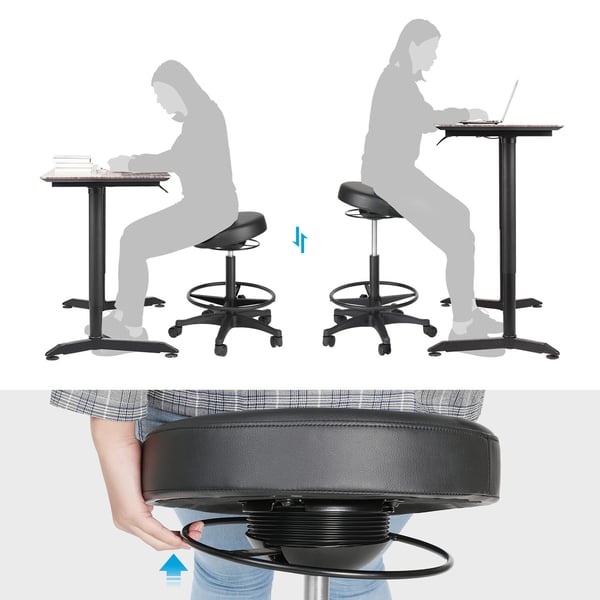 Kontorstol, Ergonomisk arbeidskrakk, 51,5x59,5-81 cm, Svart