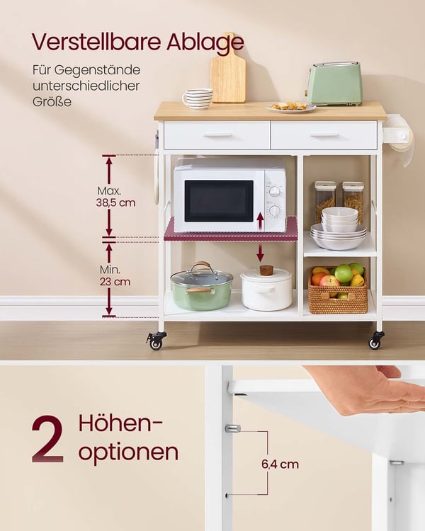 Kjøkkenvogn, 47x60x90 cm, Beige
