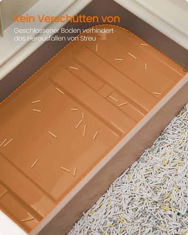 Kattetoalett, 54,3x42,5x37,8 cm, Beige