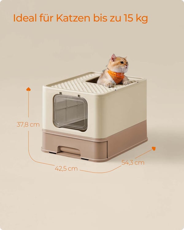 Kattetoalett, 54,3x42,5x37,8 cm, Beige