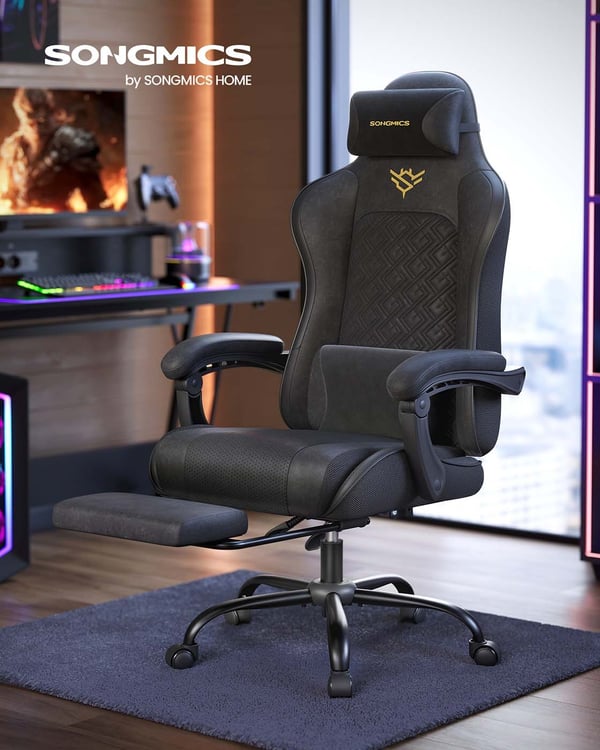 Gamerstol, 70x70x123,5-133 cm, Sort