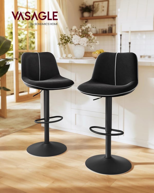 Barstolset, 49,5x45x88,5-109,5 cm, svart