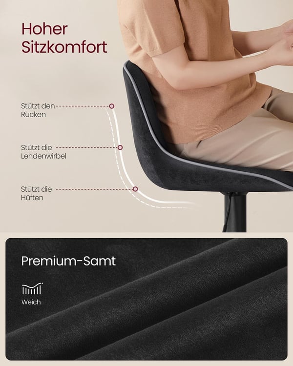 Barstolset, 49,5x45x88,5-109,5 cm, svart