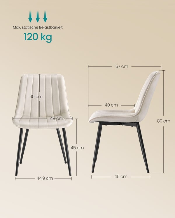 Spisebordsstol, 58x48,5x79,5 cm, Beige