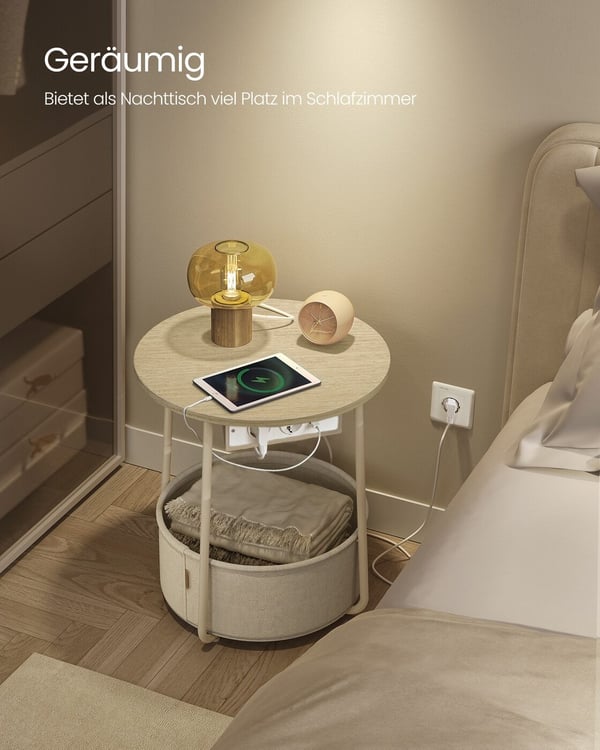 Sidebord, 45x50 cm, Beige