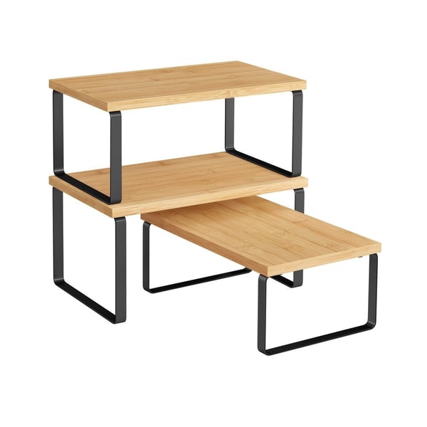 Krydderihylde sæt, 19.5x29.7x15.8 cm, Sort-Beige