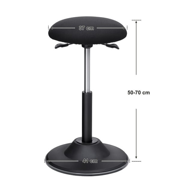 Kontorstol, Justerbar høyde, 50-70 cm, Svart