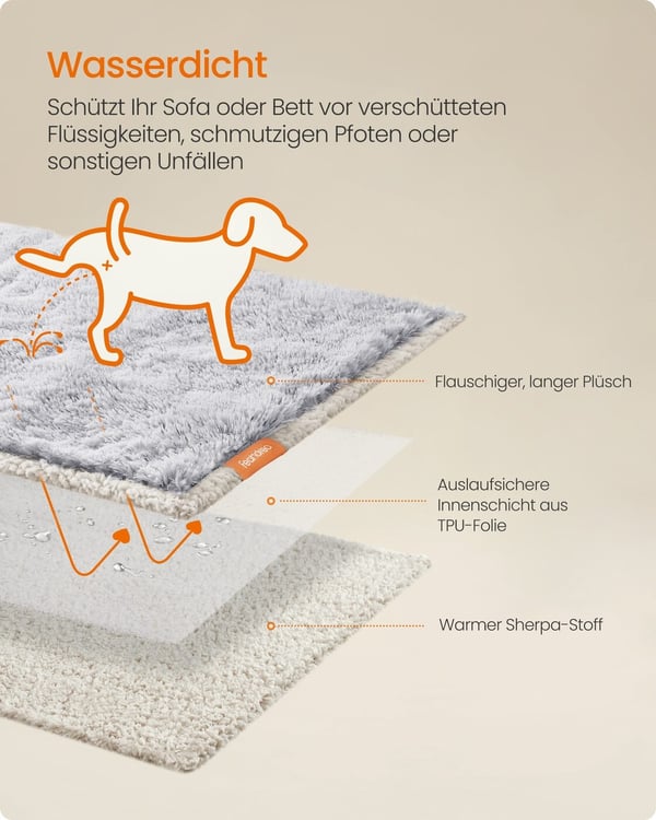 Hundfilt, 229x203 cm, Grå
