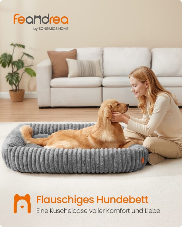 Hundeseng, 120x85x23 cm, Grå