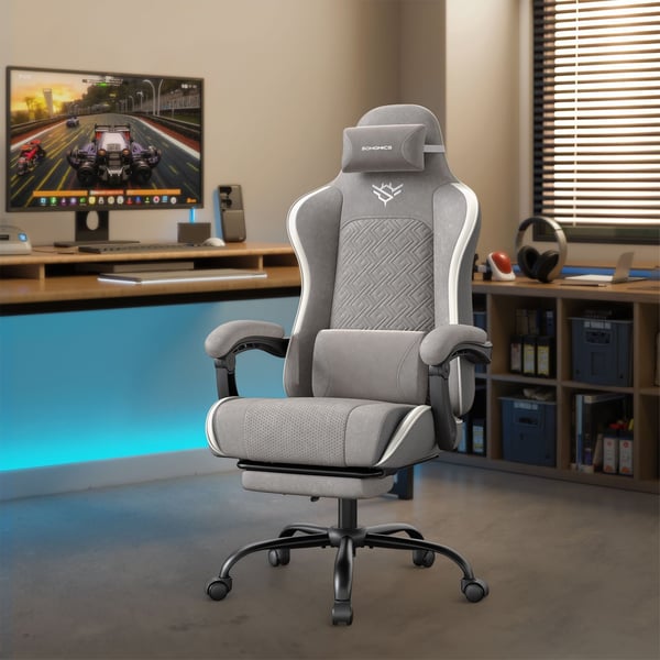 Gamingstol, 70x70x123,5 cm, Grå