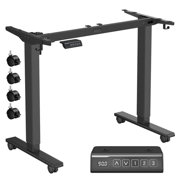 Skrivebordsstel, Højdejusterbar Elektrisk, 59,7x90,1x72,1 cm, Sort
