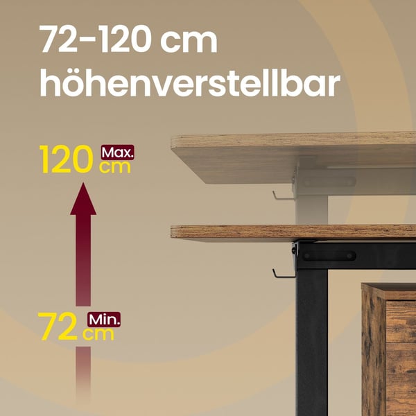 Skrivebordsstel, Højdejusterbar Elektrisk, 59,7x90,1x72,1 cm, Sort