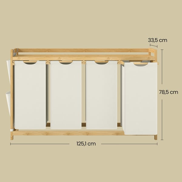 Tvättkorg, 124,6x33x78 cm, Vit