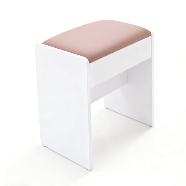 Skammel, 28.6x45x49.5 cm, Hvid-Rosa