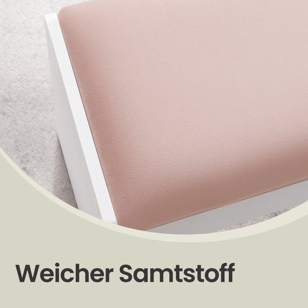 Skammel, 28.6x45x49.5 cm, Hvid-Rosa