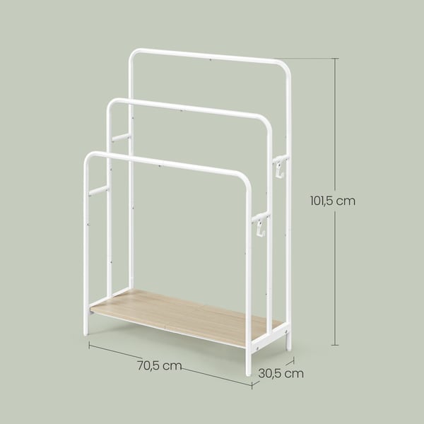 Handdukshylla, 70x30x101 cm, Vit-Beige