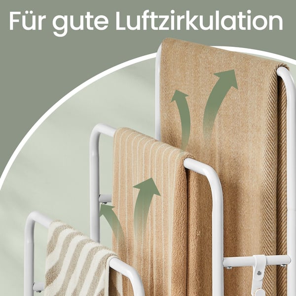 Handdukshylla, 70x30x101 cm, Vit-Beige