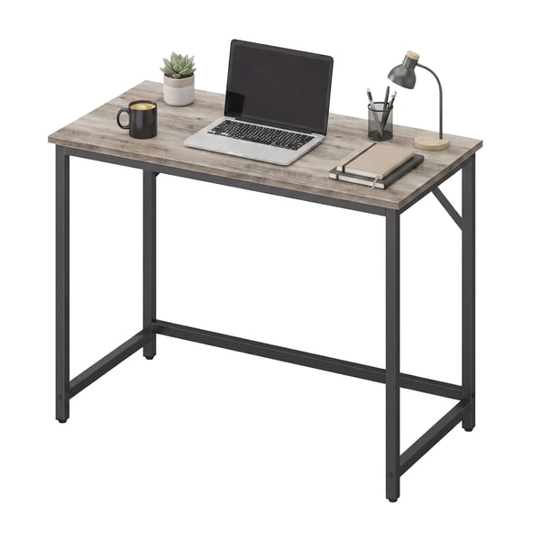 Skrivebord, 100x50x75,5 cm, Greige-Svart