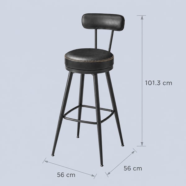 Barstolset, 56x56x101,5 cm, Svart