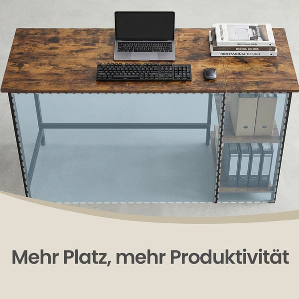 Skrivebord, 140,5x60,5x76,3 cm, Brun